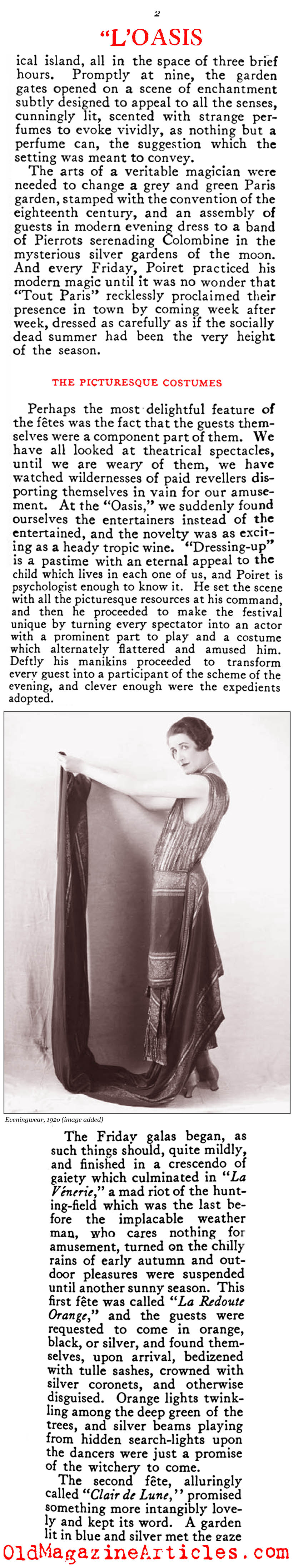 Chez Poiret: the Hot Social Ticket in the Paris of 1919 (Vogue Magazine, 1919)